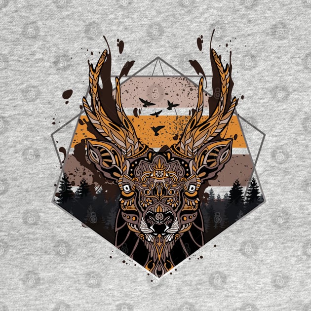 Deer Mandala by origato